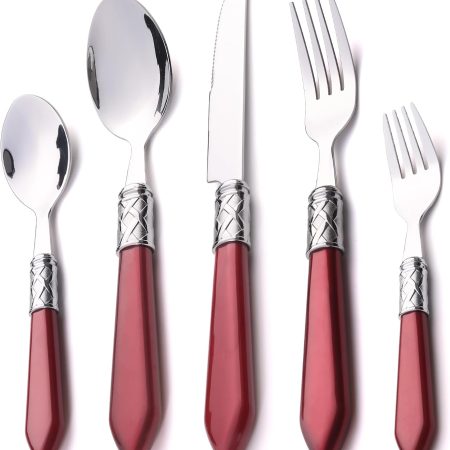 Retro Rose Handle Stainless Steel Cutlery Set for Home Dining